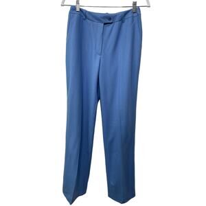 Harve Benard Mid Rise Straight Leg Dress Trouser Pants Blue Wool Viscose Women 4